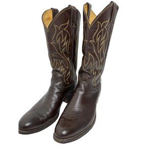 Vintage Justin Cowboys Boots Men SZ#9D Style#5515 & Registered#24056 Made in USA